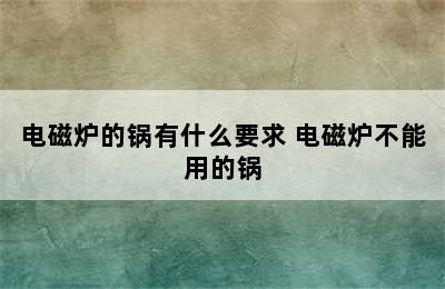 电磁炉的锅有什么要求 电磁炉不能用的锅